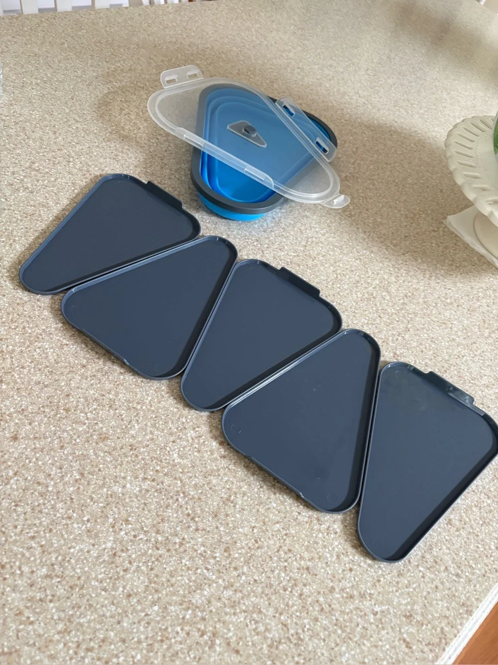 Collapsible Pizza Storage Container with Snap on Lid